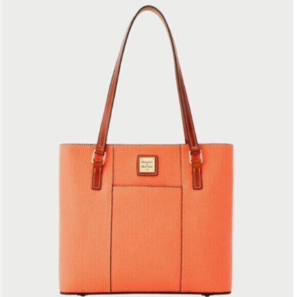 Dooney & Bourke Leather Small Lexington Pebbled Grain Shoulder Handbag Coral - Picture 5 of 13